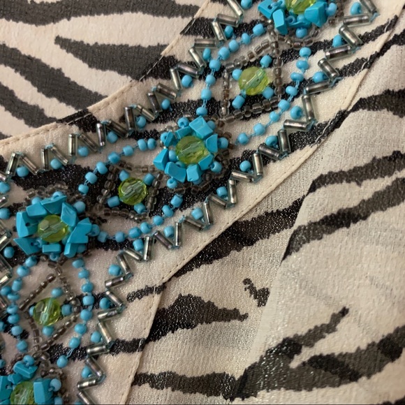 Vintage Escada Zebra Silk Embroidered Tunic Blouse - Picture 12 of 12